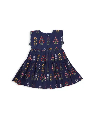 Pink Chicken Girls' Peachy Field Floral Dress - Little Kid In Navy Field Floral