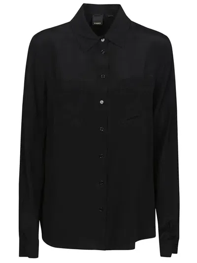 Pinko Button Up Sleeved Shirt In Black