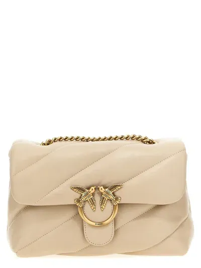 Pinko Classic Love Bag Puff Maxi Quilt Crossbody Bags In Neutral