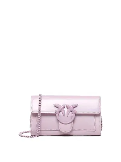 Pinko Leather Bag In Purple