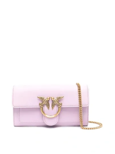 Pinko Love One Leather Wallet In Purple