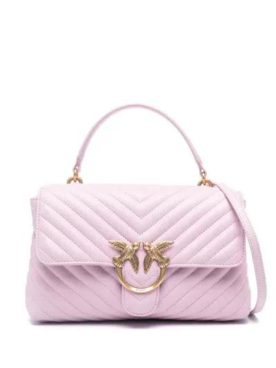 Pinko Love One Quilted Shoulder Bag In Purple