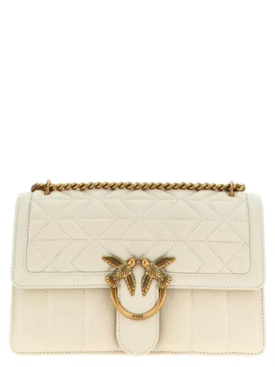 Pinko Love One Classic Shoulder Bags In Neutral