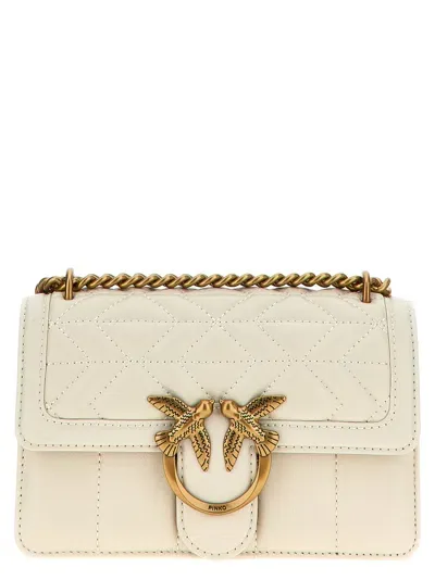 Pinko Love One Mini Crossbody Bags In Neutral