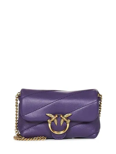 Pinko Micro Love Bag Puff Shoulderg Bag In Purple