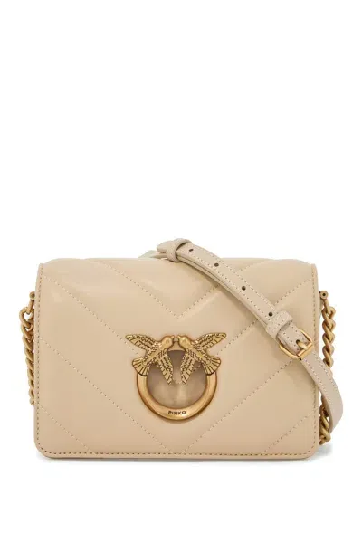 Pinko Mini Love Bag Click Big Chevron In Neutral