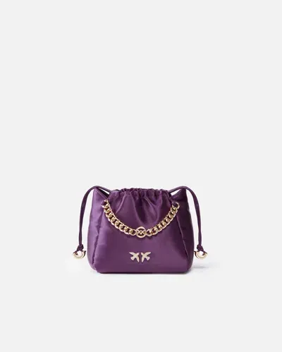 Pinko Minipochette En Satin Avec Chaîne In Purple