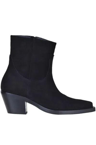 Pinko Mozard Suede Texan Boots In Black