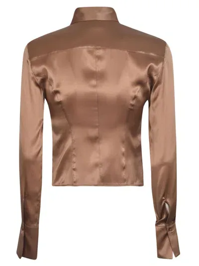 Pinko Shirts Beige In Brown