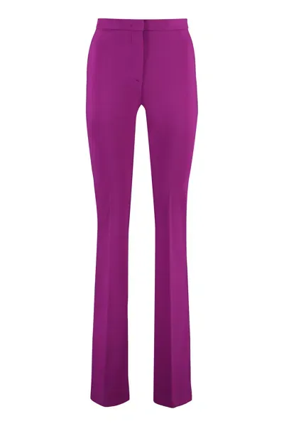 Pinko High Waist Flared Trousers In Purple