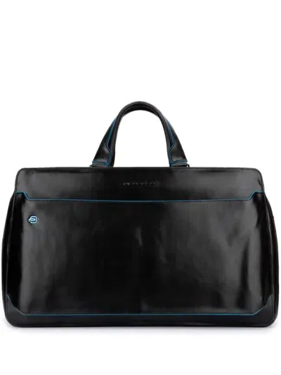 Piquadro Leather Duffle Bag In Black