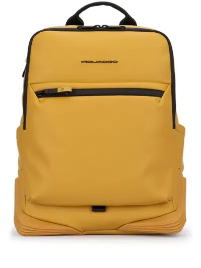 Piquadro Water-resistant Backpack In Yellow