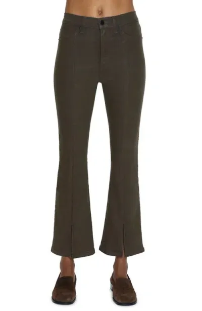 Pistola Lennon Coated Slit Wide Leg Jeans In Coated Palms