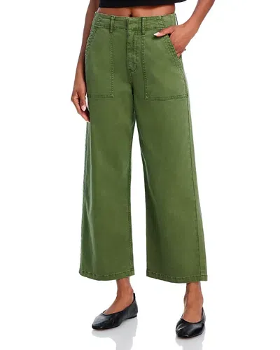 Pistola Sophia Stretch Cotton Ankle Wide Leg Pants In Green