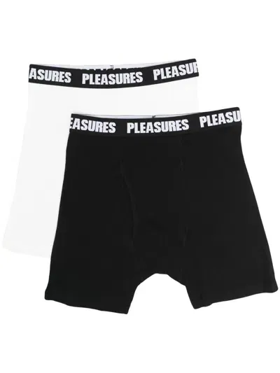 Pleasures Logo Boxer Briefs In Black