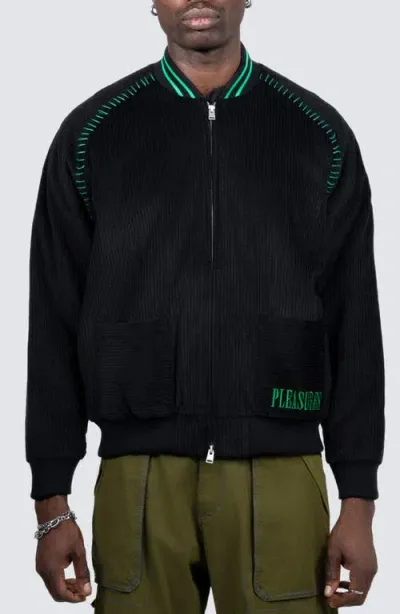 Pleasures Strikeout Corduroy Bomber Jacket In Black