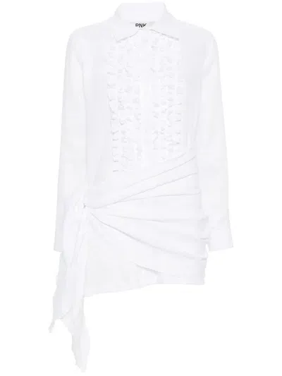 Pnk Linen Mini Dress In White