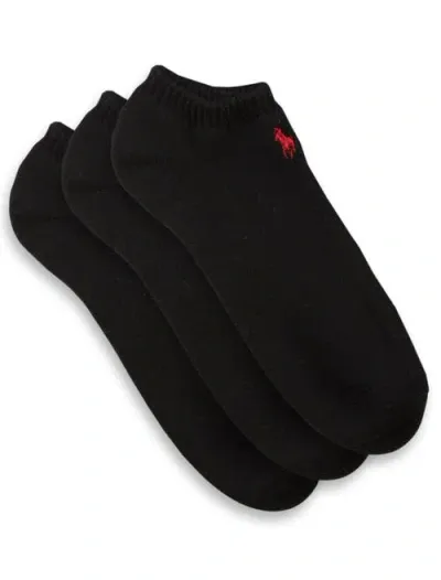 Polo Ralph Lauren 3-pk Classic Sport Ped Socks In Black