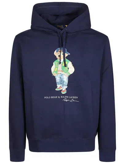 Polo Ralph Lauren Bear Print Sweatshirt In Blue