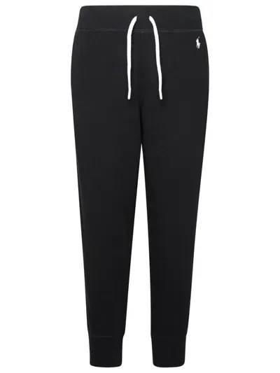 Polo Ralph Lauren Black Cotton Track Pants In Polo Black