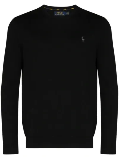 Polo Ralph Lauren Black Slim-fit Pima Cotton Knit Sweater