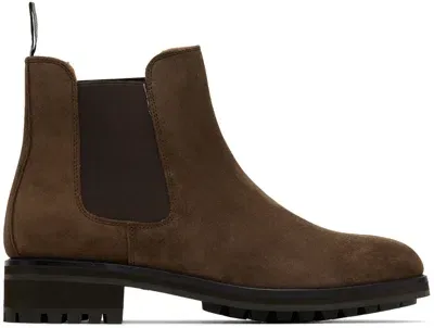 Polo Ralph Lauren Bryson Oiled-suede Chelsea Boots In Brown