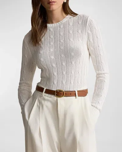 Polo Ralph Lauren Cable-knit Cotton-blend Crewneck Sweater In Cream