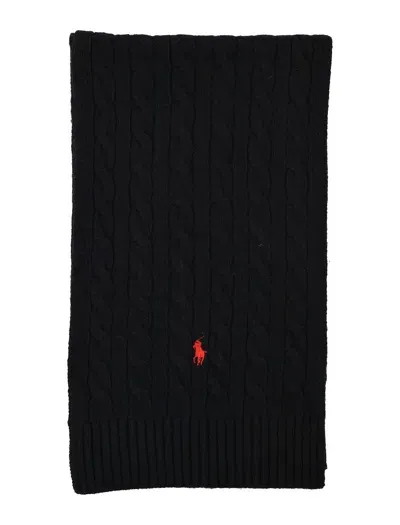 Polo Ralph Lauren Cable Scarf In Black