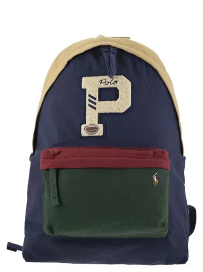 Polo Ralph Lauren Colour Block Canvas Backpack In Multicolor