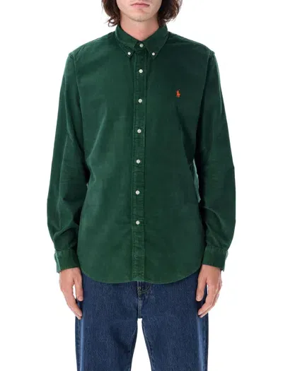 Polo Ralph Lauren Corduroy Custom Shirt In Green