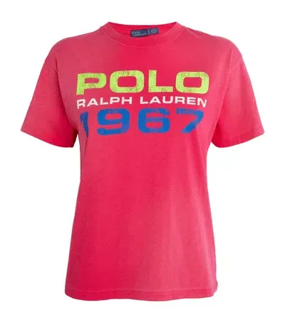 Polo Ralph Lauren Cotton 1967 Logo T-shirt In Pink