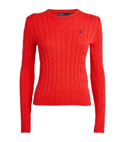 Polo Ralph Lauren Cotton Cable-knit Sweater In Red