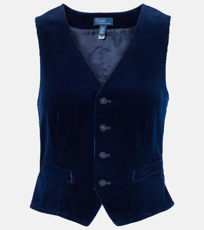 Polo Ralph Lauren Cotton-corduroy Vest In Navy