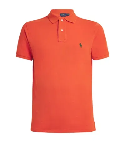 Polo Ralph Lauren Cotton Mesh Slim-fit Polo Shirt In Orange