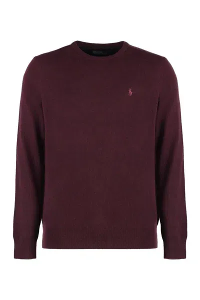 Polo Ralph Lauren Crew-neck Wool Sweater In Red