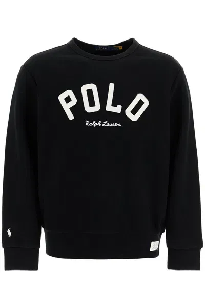 Polo Ralph Lauren Crewneck Sweatshirt With Logo In Black