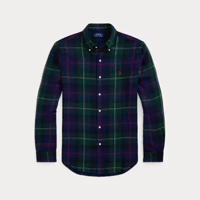 Polo Ralph Lauren Custom Fit Plaid Double-faced Shirt In Green