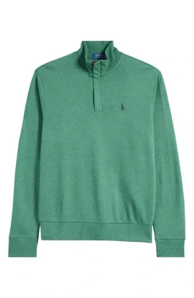 Polo Ralph Lauren Double Knit Jersey Half Zip In Green