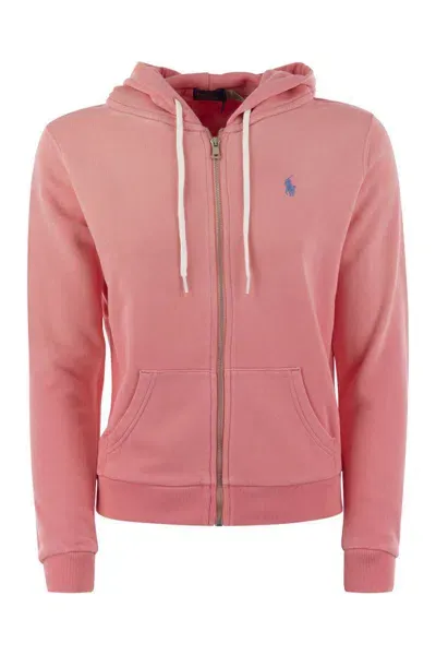 Polo Ralph Lauren Hoodie With Zip In Pink