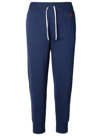 Polo Ralph Lauren Blue Cotton Blend Joggers In Navy