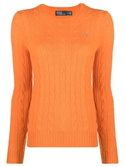 Polo Ralph Lauren Julianna Cable-knit Jumper In Orange