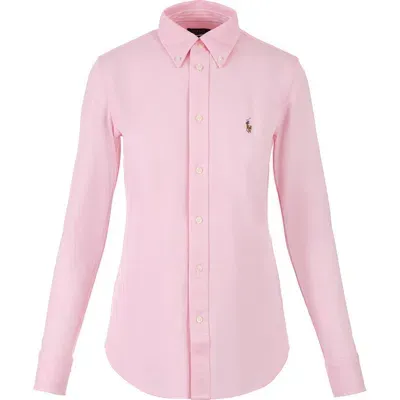 Polo Ralph Lauren Logo Embroidered Buttoned Shirt In Pink