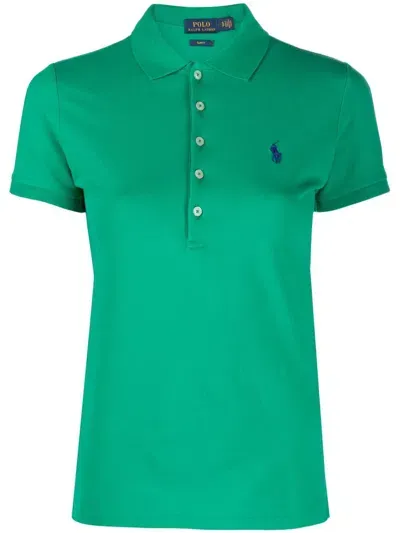 Polo Ralph Lauren Logo-embroidered Slim-fit Polo In Green