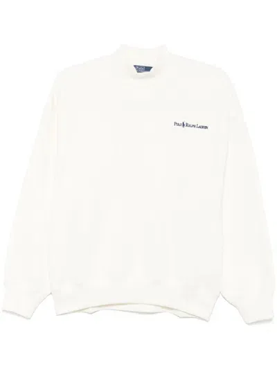 Polo Ralph Lauren Logo Mock-neck Sweatshirt In White