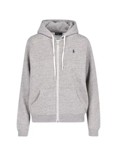 Polo Ralph Lauren Logo Zip Sweatshirt In Grey