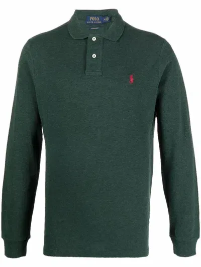 Polo Ralph Lauren Logo Embroidered Polo Shirt In Green