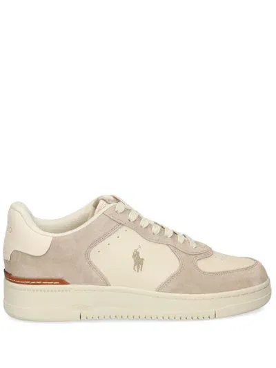 Polo Ralph Lauren Masters Court Sneakers In Ecru