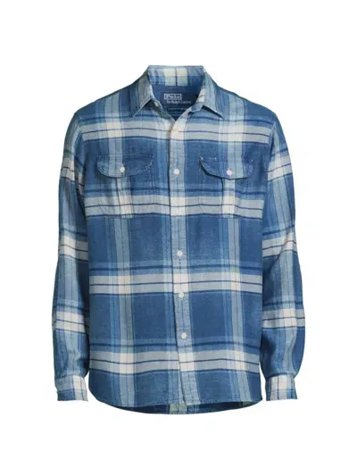 Polo Ralph Lauren Men's Plaid Cotton Button-front Shirt In Indigo Multi