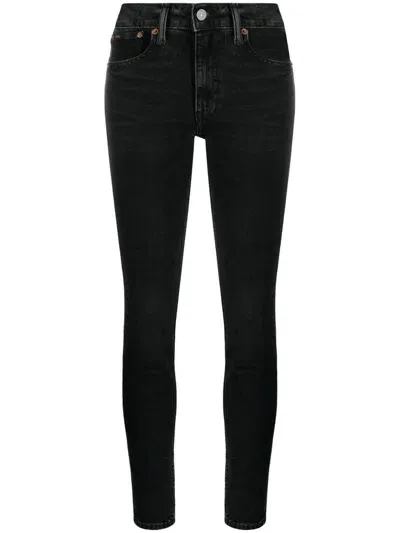 Polo Ralph Lauren Mid-rise Skinny Jeans In Black