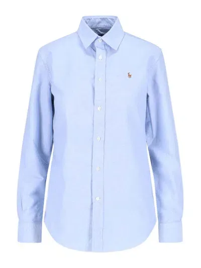 Polo Ralph Lauren Oxford Logo Shirt In Blue